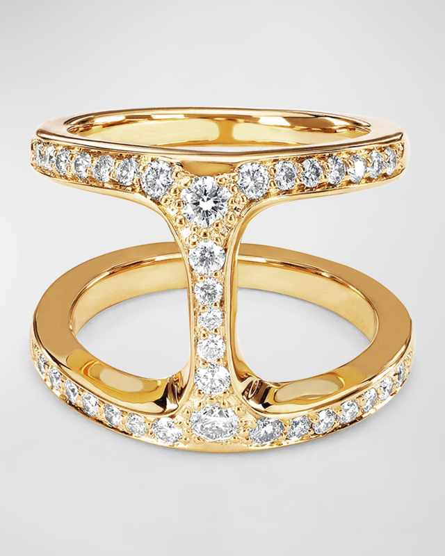 18K Yellow Gold Dame Phan Diamond Ring, Size